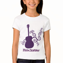Rockstar Guitar Girl's T - Shirt, Lila