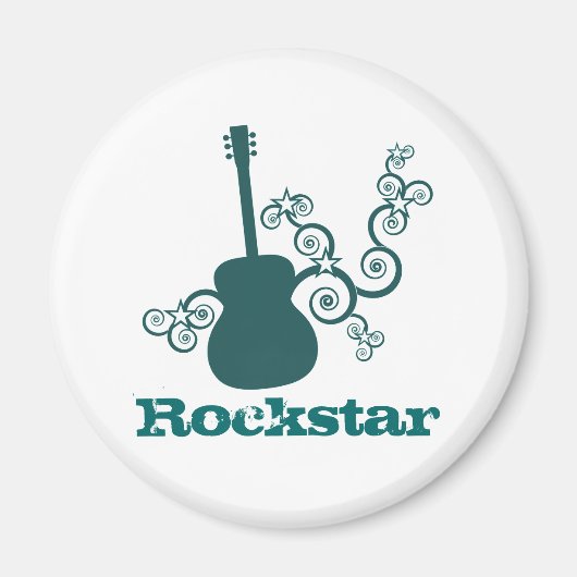 Rockstar Guitar Magnet, Dunkel Aquamarin Magnet (Vorne)