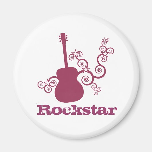 Rockstar Guitar Magnet, Fuchsia Magnet (Vorne)