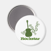 Rockstar Guitar Magnet, grün Magnet (Vorderseite/Rückseite)