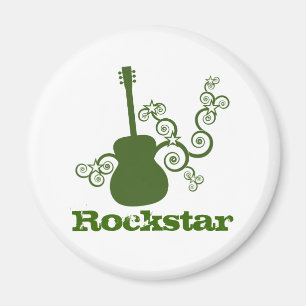 Rockstar Guitar Magnet, grün Magnet