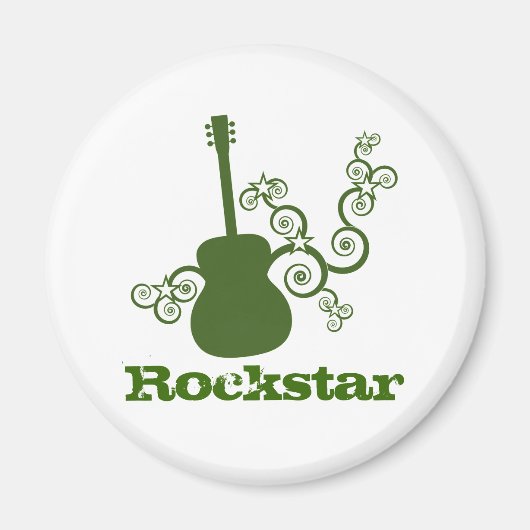 Rockstar Guitar Magnet, grün Magnet (Vorne)