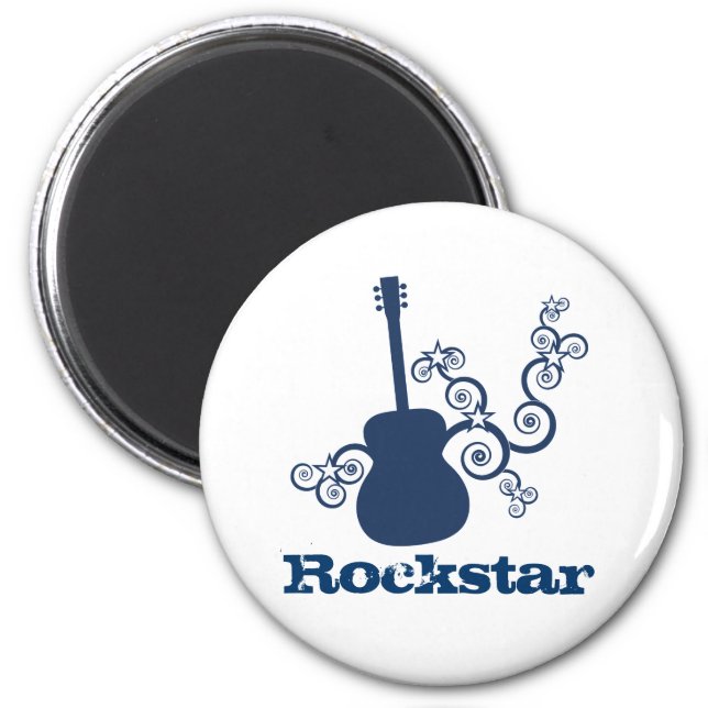 Rockstar Guitar Magnet, Royal Blue Magnet (Vorne)
