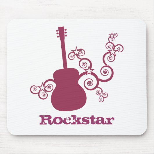Rockstar Guitar Mousepad, Fuchsia Mousepad (Vorne)