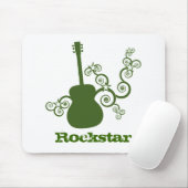 Rockstar Guitar Mousepad, grün Mousepad (Mit Mouse)