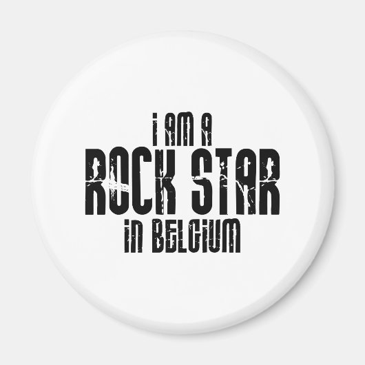 Rockstar in Belgien Magnet (Vorne)