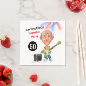 Rockstar Joke 60. Mens Funny Birthday Gitarre Funk Serviette (Beispiel)