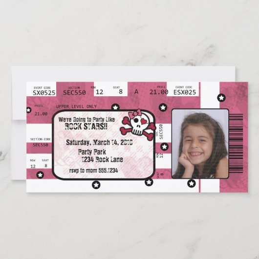 Rockstar-Karten-Einladung oder danken Ihnen zu Dankeskarte (Vorderseite)