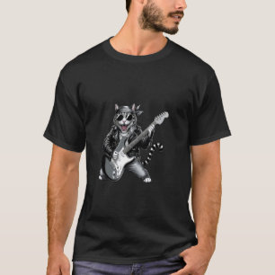 Rockstar-Katze-Gitarrist-Cool-Band-Musikliebhaber- T-Shirt