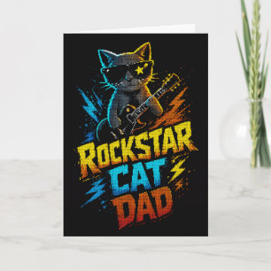 Rockstar-Katzenvater-Gitarrenliebhaber Karte