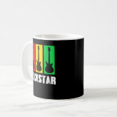 Rockstar Kids Tshirt Vintage Gitarre Kaffeetasse (Vorderseite Links)
