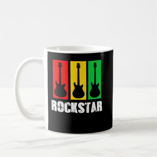 Rockstar Kids Tshirt Vintage Gitarre Kaffeetasse (Links)
