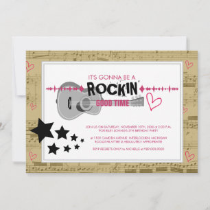 Rockstar Kindergeburtstag Party Einladungen