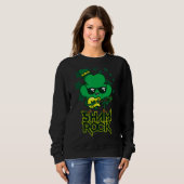 Rockstar Kleeblatt und Roll Funny St Patrick Day V Sweatshirt (Vorne ganz)