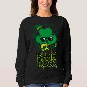 Rockstar Kleeblatt und Roll Funny St Patrick Day V Sweatshirt