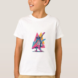 Rockstar-Kreatur mit rosa E-Gitarre T-Shirt