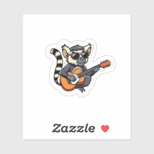 Rockstar Lemur mit Sonnenbrille Sticker (Blatt)