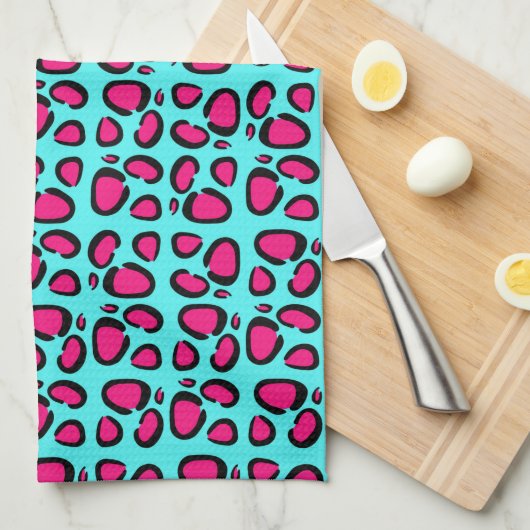 Rockstar Leopard Geschirrtuch (Viertel Falte)