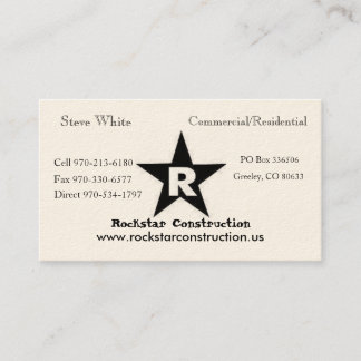 ROCKSTAR Logo, Rockstar Constructi… - Besonders Visitenkarte