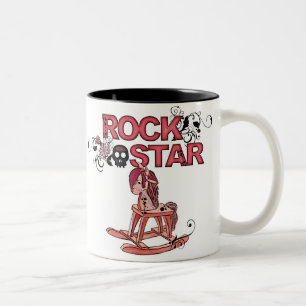 Rockstar lustige Rockpferde-Tasse Zweifarbige Tasse