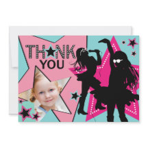 Rockstar-Mädchen-Band danken Ihnen Aqua-Rosa