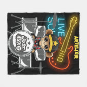 Rockstar Monkey Print Fleecedecke (Vorderseite (Horizontal))