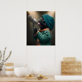 Rockstar Mops Bereit für den Charme Poster (Küche)