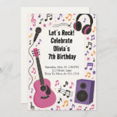 Rockstar Music birthday Einladung (Vorne/Hinten)