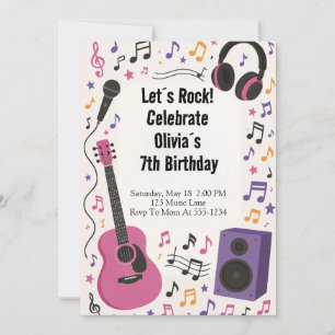 Rockstar Music birthday  Einladung