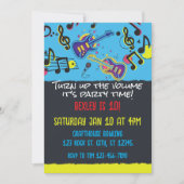 Rockstar Neon Geburtstagsparty Einladung (Vorderseite)