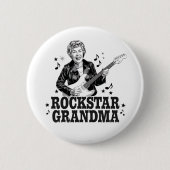 Rockstar Oma - Spaß und Retro Music Design Button (Vorderseite)