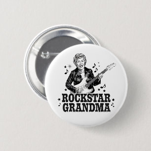 Rockstar Oma - Spaß und Retro Music Design Button