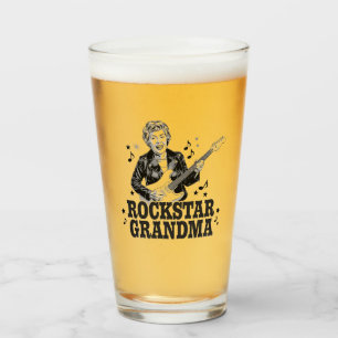 Rockstar Oma - Spaß und Retro Music Design Glas