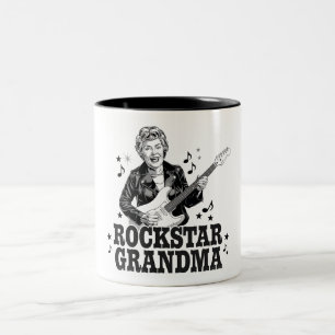 Rockstar Oma - Spaß und Retro Music Design Zweifarbige Tasse