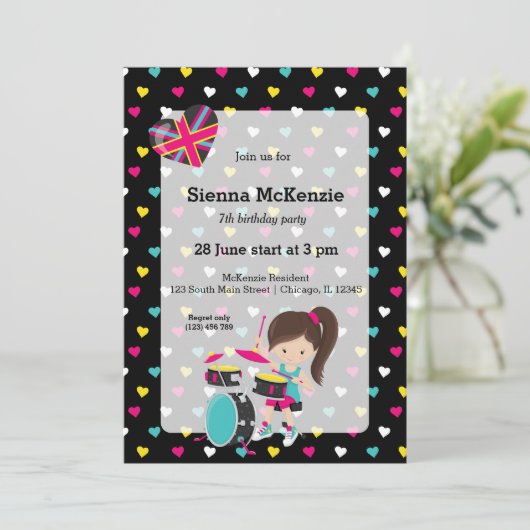 Rockstar-Party Einladung (Stehend Vorderseite)