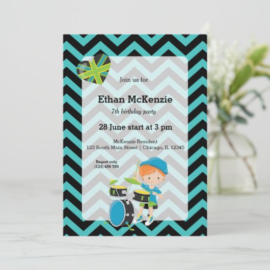 Rockstar-Party Einladung (Stehend Vorderseite)