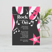 Rockstar Party Einladung (Stehend Vorderseite)