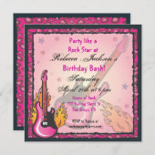 RockStar Party Einladungen (Vorne/Hinten)