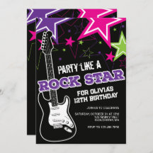 Rockstar Pink lila Gitarre Geburtstag