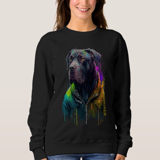 Rockstar portrait italian mastiff Cane Corso Sweatshirt (Vorderseite)