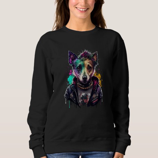Rockstar portrait Jack Russell Terrier Sweatshirt (Vorderseite)