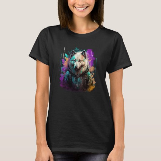 Rockstar portrait Samoyed T-Shirt (Vorderseite)