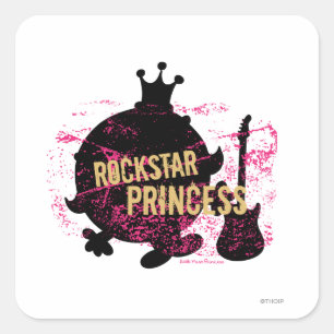 Rockstar-Prinzessin Quadratischer Aufkleber