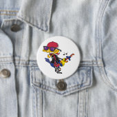 Rockstar Roadrunner Bird Playing Guitar Button (Beispiel)