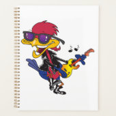 Rockstar Roadrunner Bird Playing Guitar Planer (Vorderseite)