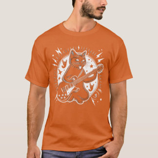 Rockstar Rock and Roll Katze spielt Gitarre vintag T-Shirt