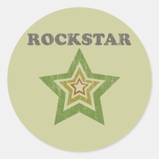 Rockstar Runder Aufkleber (Vorderseite)