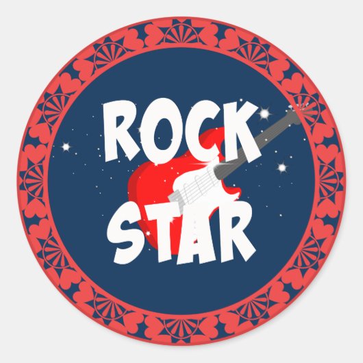 "Rockstar" Runder Aufkleber (Vorderseite)