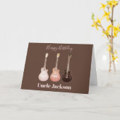 Rockstar Rustic Acoustic Guitars Personalize Onkel Karte (Gelbe Blume)