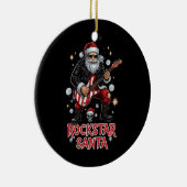 Rockstar Santa Ceramic Ornament (Rechts)